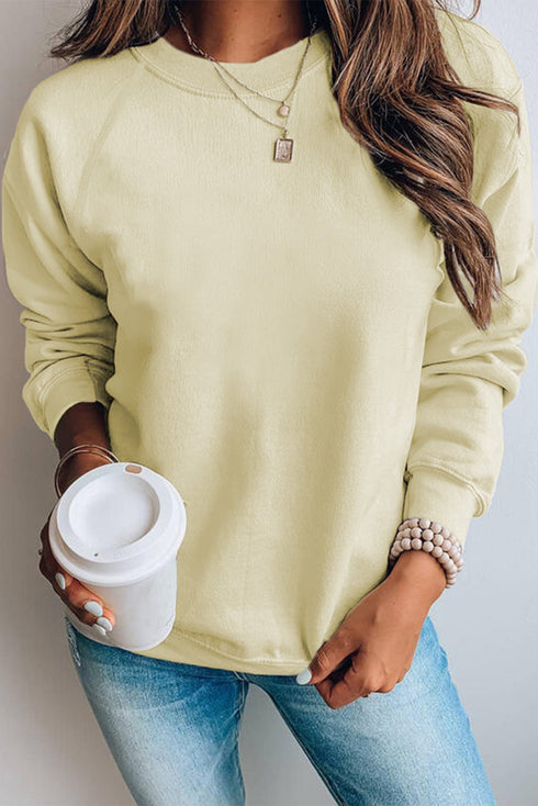 French Terry Cotton Blend Pullover Sweatshirt