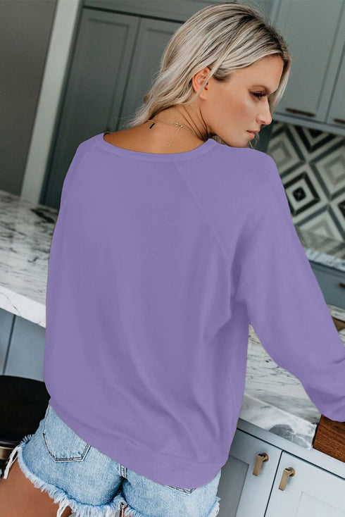 French Terry Cotton Blend Pullover Sweatshirt