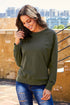 French Terry Cotton Blend Pullover Sweatshirt
