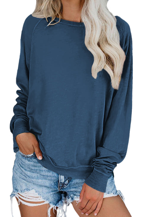 French Terry Cotton Blend Pullover Sweatshirt