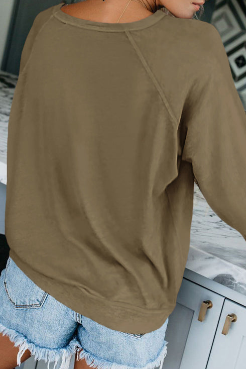 French Terry Cotton Blend Pullover Sweatshirt