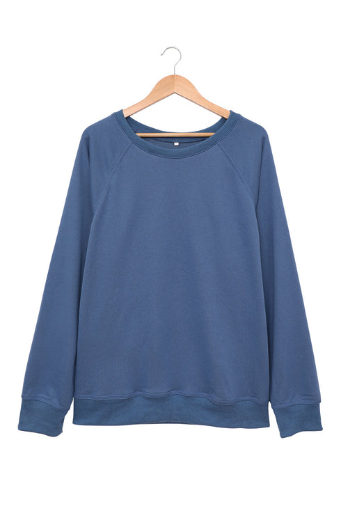 French Terry Cotton Blend Pullover Sweatshirt