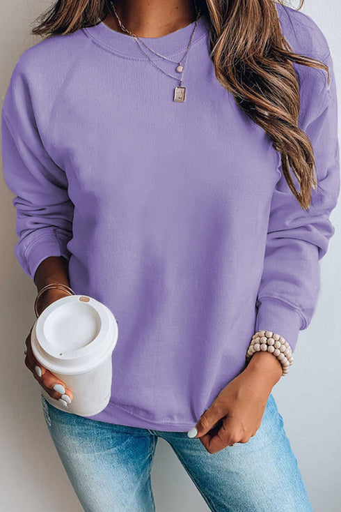 French Terry Cotton Blend Pullover Sweatshirt