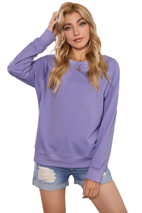 French Terry Cotton Blend Pullover Sweatshirt
