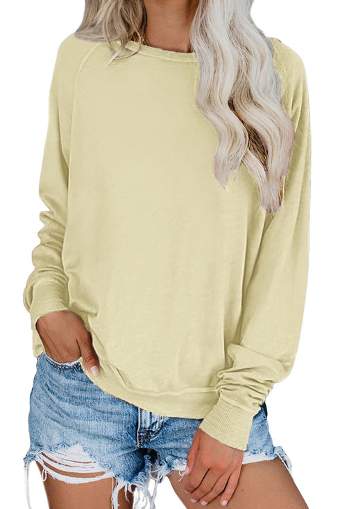 French Terry Cotton Blend Pullover Sweatshirt