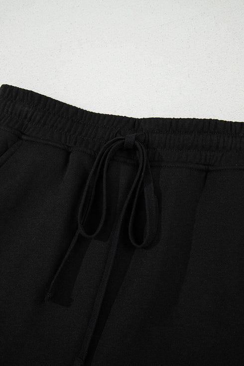 French Terry Drawstring Elastic Waist Pocket Mini Skort