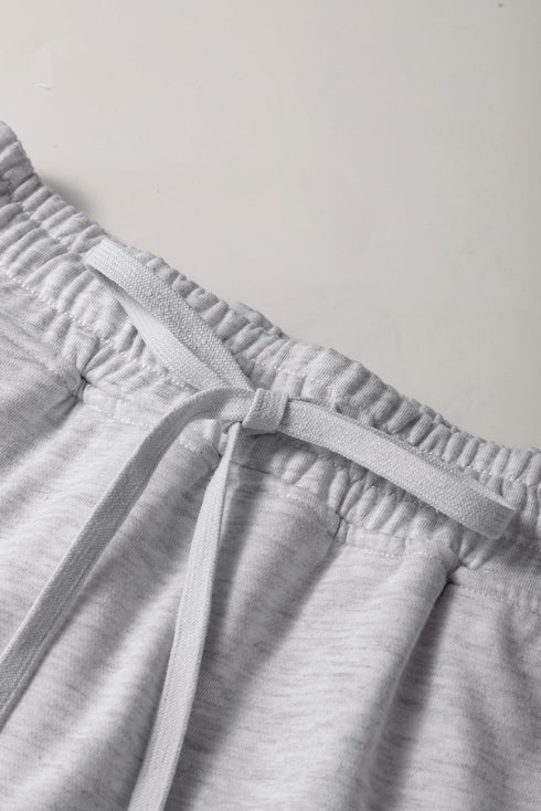 French Terry Drawstring Elastic Waist Pocket Mini Skort
