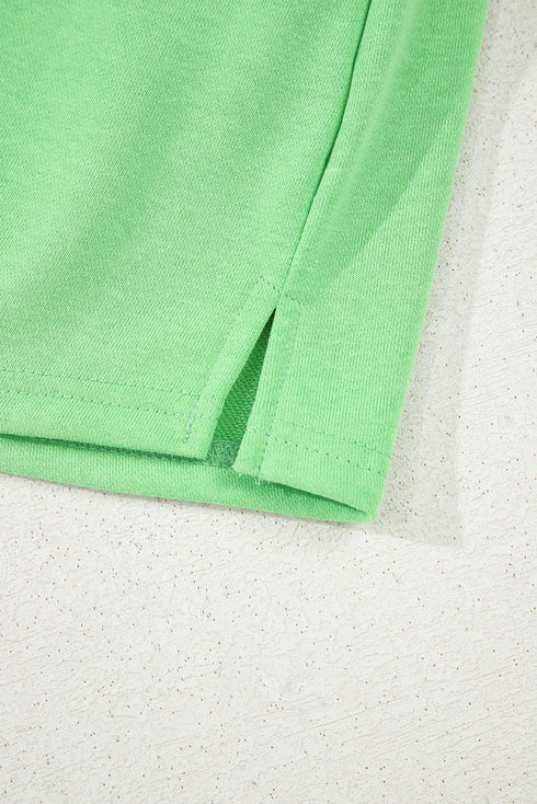 French Terry Drawstring Elastic Waist Pocket Mini Skort