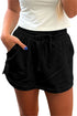 French Terry Drawstring Elastic Waist Pocket Mini Skort