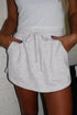 French Terry Drawstring Elastic Waist Pocket Mini Skort