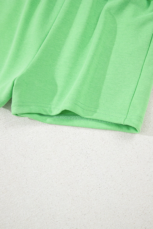 French Terry Drawstring Elastic Waist Pocket Mini Skort