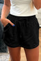 French Terry Drawstring Elastic Waist Pocket Mini Skort