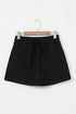 French Terry Drawstring Elastic Waist Pocket Mini Skort