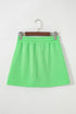 French Terry Drawstring Elastic Waist Pocket Mini Skort