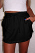 French Terry Drawstring Mini Skort with Pockets