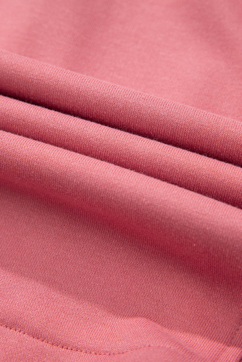 French Terry Zipped Collar Sleeveless Drawstring Waist Mini Dress