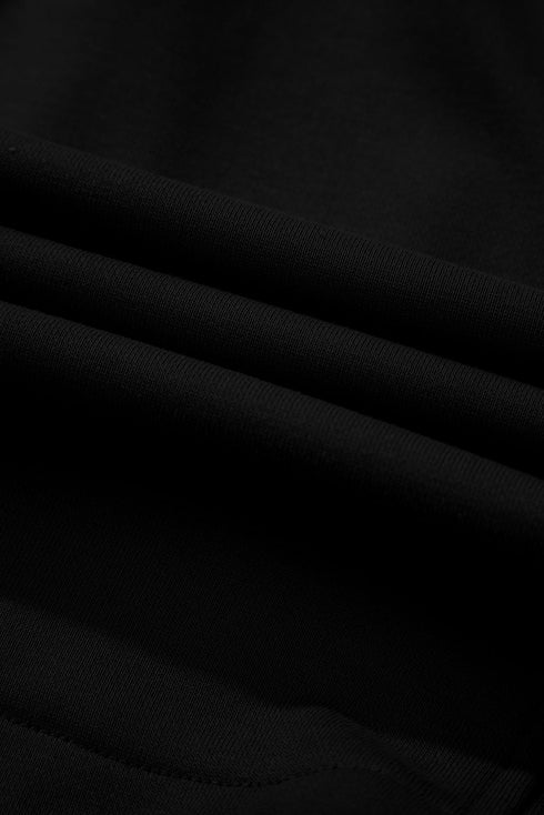 French Terry Zipped Collar Sleeveless Drawstring Waist Mini Dress