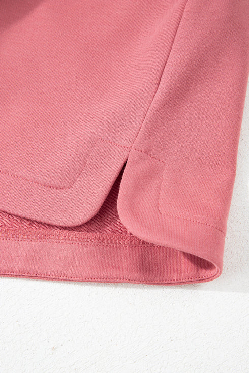 French Terry Zipped Collar Sleeveless Drawstring Waist Mini Dress