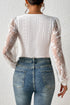 Frenchy Contrast Lace Bishop Sleeve Bodysuit