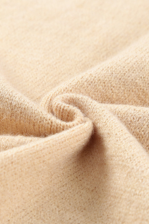 Frill Trim Buttoned Knit Pullover Sweater