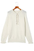 Frill Trim Buttoned Knit Pullover Sweater