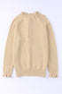 Frill Trim Buttoned Knit Pullover Sweater