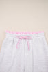 Frilled Collar Drop Shoulder Drawstring Wide Leg Pant Set