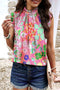 Frilled Collar Floral Vest