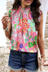 Frilled Collar Floral Vest