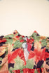 Frilled Collar Half Sleeve Floral Print A Line Dress