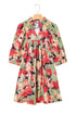 Frilled Collar Half Sleeve Floral Print A Line Dress