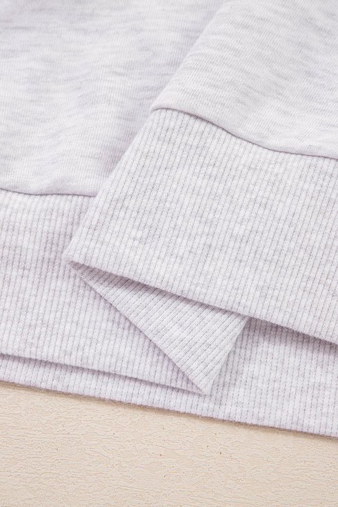 Frilled Collar Notched V Contrast Trim Drop Shoulder Pullover Paperbag Waist Wide Leg Drawstring Pant Set