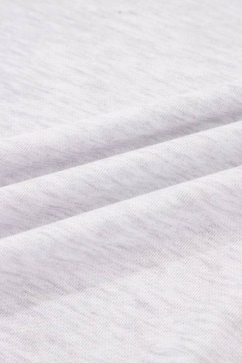 Frilled Collar Notched V Contrast Trim Drop Shoulder Pullover Paperbag Waist Wide Leg Drawstring Pant Set