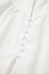 Frilled Edge Stand Neck Button Front Bubble Sleeve Blouse
