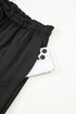 Frilled Elastic Waist Drawstring Wide Leg Utility Trousers