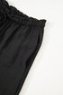 Frilled Elastic Waist Drawstring Wide Leg Utility Trousers