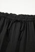 Frilled Elastic Waist Drawstring Wide Leg Utility Trousers