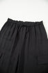 Frilled Elastic Waist Drawstring Wide Leg Utility Trousers