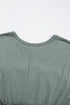 Frilled Gathe Seam Round Neck T Shirt Dress