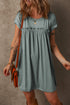 Frilled Gathe Seam Round Neck T Shirt Dress