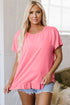Frilled Hem Detail Loose Fit Everyday Comfort T Shirt