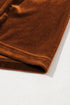 Frilled High Neck Long Puff Sleeve Velvet Top