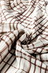 Frilled High Neck Plaid Print Puffy Sleeve Woven Blouse