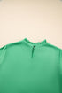 Frilled Round Neck Wide Sleeve Woven Relaxed Fit Blouse