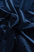 Frilled Stand Collar Button Front Velvet Blouse