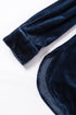 Frilled Stand Collar Button Front Velvet Blouse