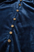 Frilled Stand Collar Button Front Velvet Blouse