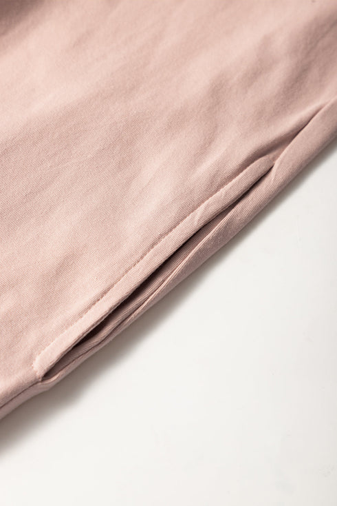 Frilled Trim Crew Neck Loose Fit Mini Dress