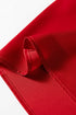 Frilled V Neck Bow Detail Three Quarter Sleeve Blouse