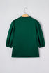 Frilled V Neck Bow Detail Three Quarter Sleeve Blouse